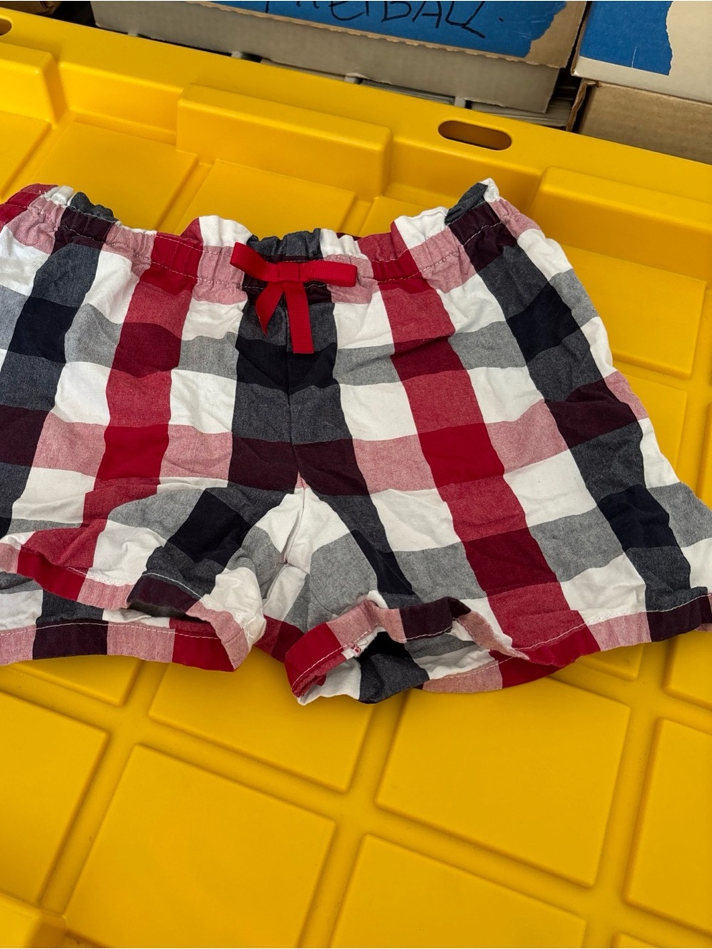 Gymboree Size 7 Red, White and Blue Plaid Cotton Shorts